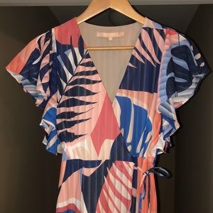 Hutch by Anthropologie Talia Tropical Print Wrap Maxi Dress, EUC. Retail $398.
